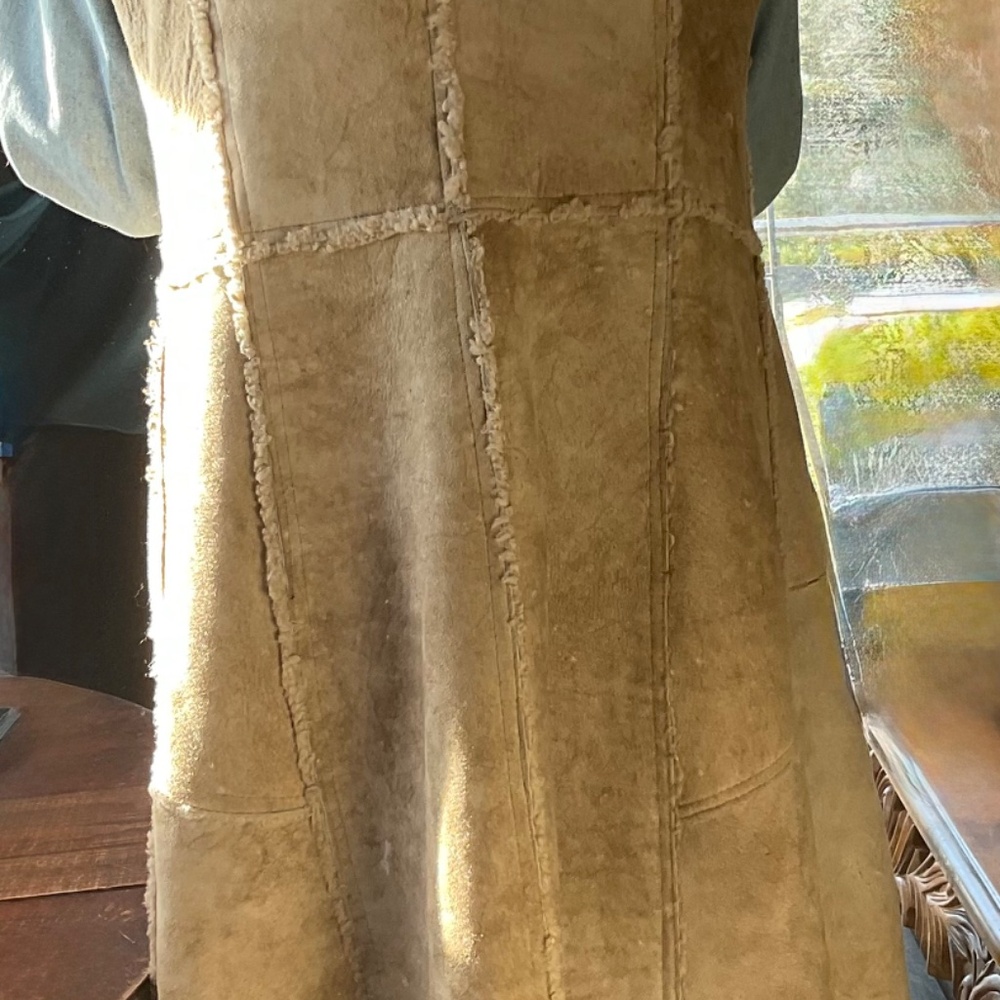 VINTAGE  LAMBS WOOL  FULL LENGTH  VEST     size  L - Picture 8 of 13